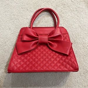 Scarleton Red Quilted Leather Bow Purse